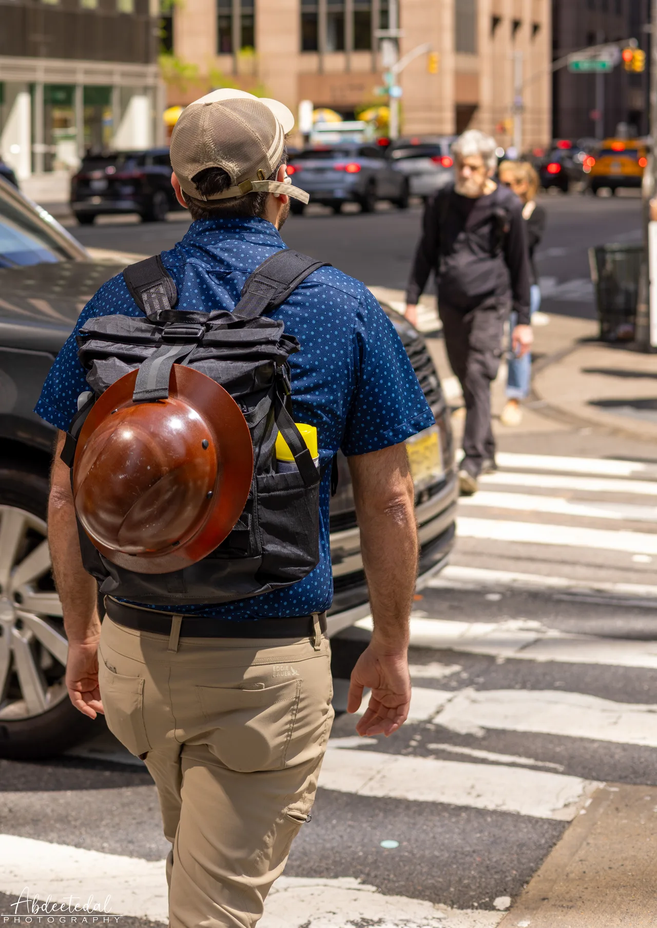 Backpack Sidewalk Crosswalk